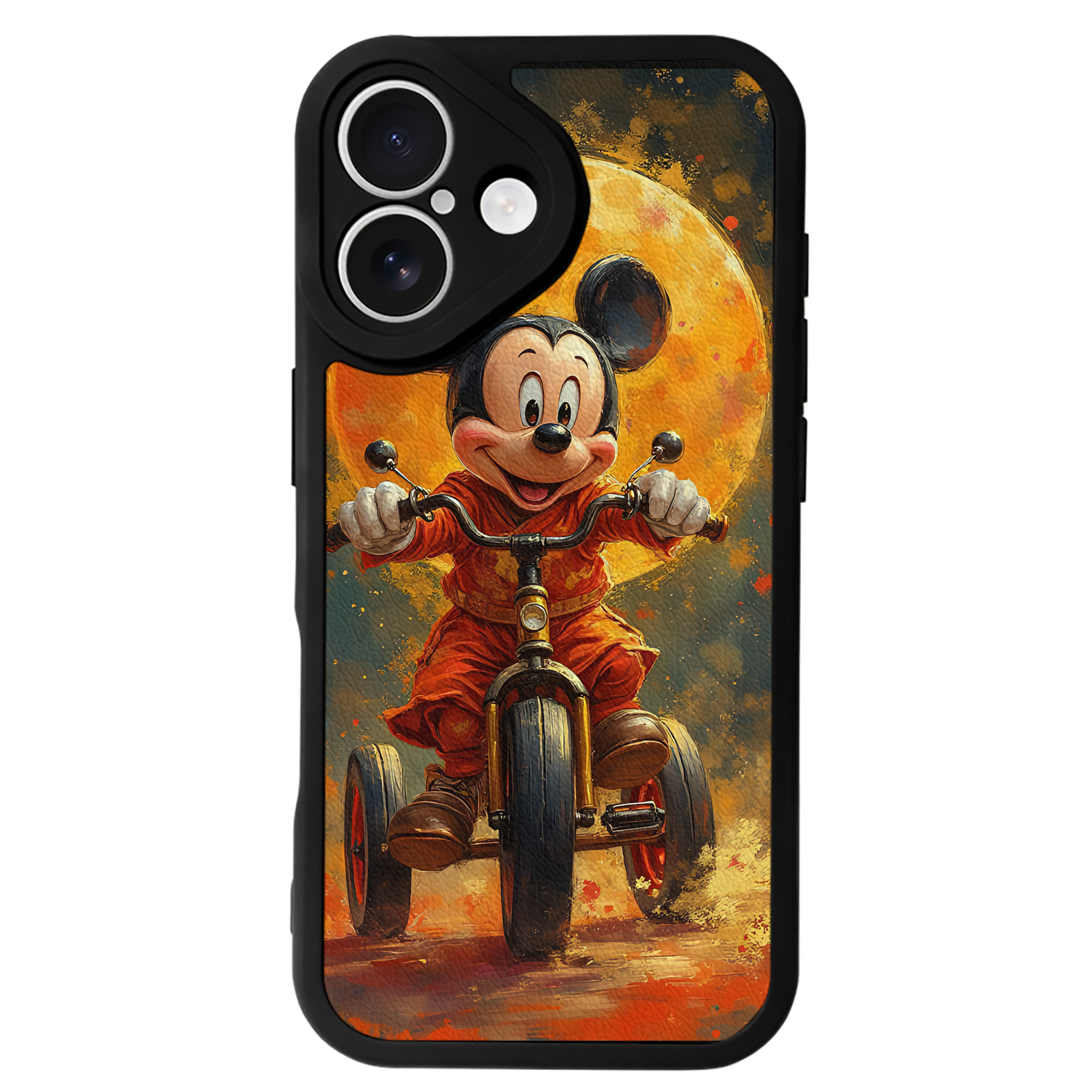 （画像用） ミッキーマウス Mickey Mouse 【iPhone 16シリーズ対応】シリコンスマホケース（レザー調） 材質：シリコン